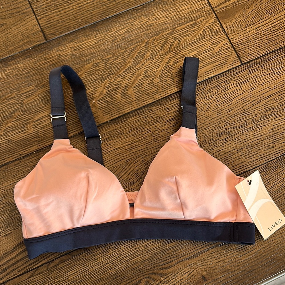 Lively Women's Peach and Black Bralette
